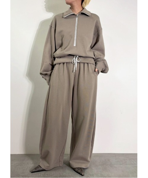 MIDVEIN(ミッドヴェイン)の「curve line sweat pants(スウェットパンツ・レディース・ベージュ/グレー/ブラック・FREE)」の3枚目の写真