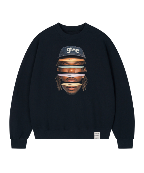 GRAVER ORDINARY（グレイバーオーディナリー）の「[ODNR UNISEX]Face Grae スウェット_4color（スウェット・レディース・ブラック/ネイビー/グレー/クリーム・SMALL/MEDIUM/LARGE）」の6枚目の写真
