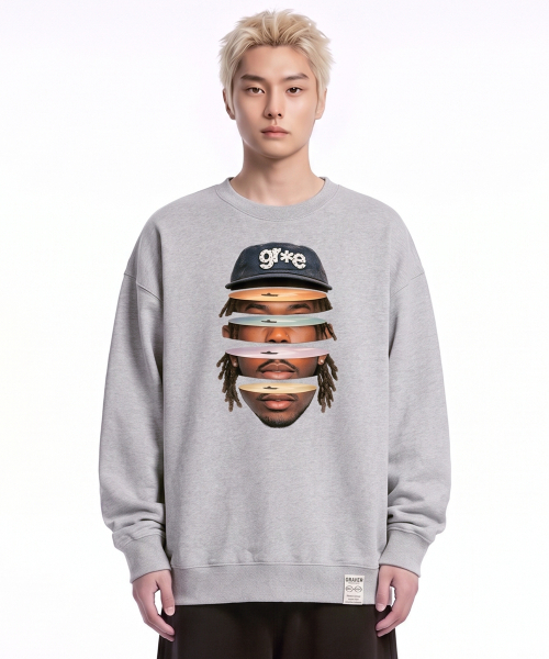 GRAVER ORDINARY（グレイバーオーディナリー）の「[ODNR UNISEX]Face Grae スウェット_4color（スウェット・レディース・ブラック/ネイビー/グレー/クリーム・SMALL/MEDIUM/LARGE）」の22枚目の写真
