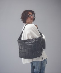 ADAMPATEK/ w/r leather quilting medium shoulder bag/撥水レザーキルティングミディアムショルダーバッグ