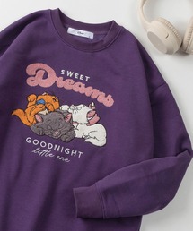 Disney（ディズニー）の「【71】【Disney/ディズニー】おしゃれキャット/マリーちゃん/スティッチ/サガラ刺繍/クルーネックスウェット/ビックシルエット/キャラクター/裏起毛/ストリートカジュアル/レディース（S）（スウェット）」