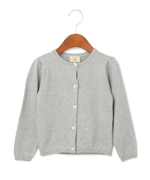green label relaxing(グリーンレーベルリラクシング)の「【KIDS】コットン バックタックリボン カーディガン◆(カーディガン/ボレロ・キッズ・グレー/ケリー・135/95/L/125/M/115/S/105)」の2枚目の写真