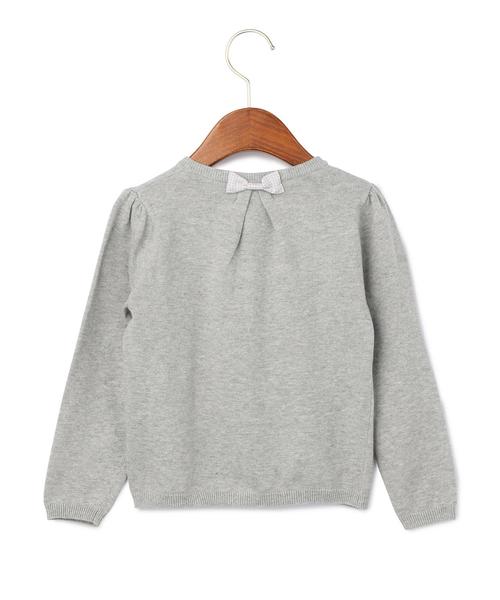 green label relaxing(グリーンレーベルリラクシング)の「【KIDS】コットン バックタックリボン カーディガン◆(カーディガン/ボレロ・キッズ・グレー/ケリー・135/95/L/125/M/115/S/105)」の10枚目の写真