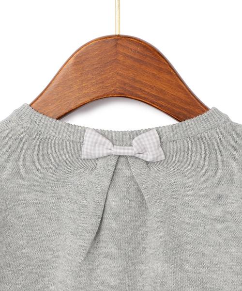 green label relaxing(グリーンレーベルリラクシング)の「【KIDS】コットン バックタックリボン カーディガン◆(カーディガン/ボレロ・キッズ・グレー/ケリー・135/95/L/125/M/115/S/105)」の8枚目の写真