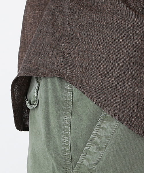 BRILLA per il gusto（ブリッラペルイルグースト）の「Brilla per il gusto / リネンカッタウェイ（ALBINI社FABRIC)（シャツ/ブラウス・メンズ・ホワイト/ナチュラル/ダークブラウン/ネイビー・X-LARGE/MEDIUM/LARGE/X-SMALL/SMALL）」の19枚目の写真