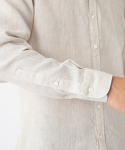 BRILLA per il gusto（ブリッラペルイルグースト）の「Brilla per il gusto / リネンカッタウェイ（ALBINI社FABRIC)（シャツ/ブラウス・メンズ・ホワイト/ナチュラル/ダークブラウン/ネイビー・X-LARGE/MEDIUM/LARGE/X-SMALL/SMALL）」の13枚目の写真