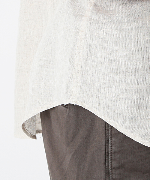 BRILLA per il gusto（ブリッラペルイルグースト）の「Brilla per il gusto / リネンカッタウェイ（ALBINI社FABRIC)（シャツ/ブラウス・メンズ・ホワイト/ナチュラル/ダークブラウン/ネイビー・X-LARGE/MEDIUM/LARGE/X-SMALL/SMALL）」の14枚目の写真