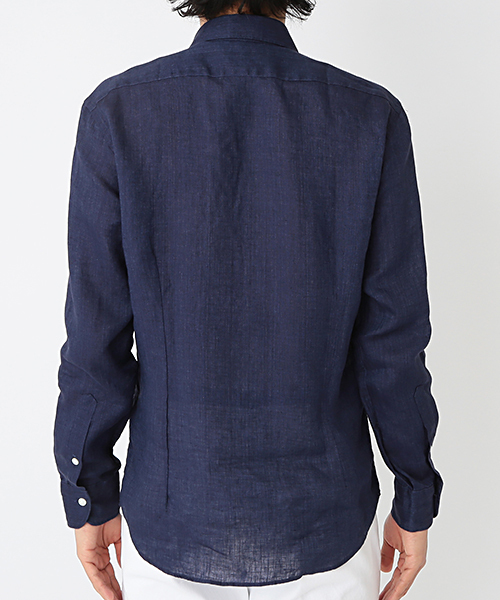 BRILLA per il gusto（ブリッラペルイルグースト）の「Brilla per il gusto / リネンカッタウェイ（ALBINI社FABRIC)（シャツ/ブラウス・メンズ・ホワイト/ナチュラル/ダークブラウン/ネイビー・X-LARGE/MEDIUM/LARGE/X-SMALL/SMALL）」の18枚目の写真