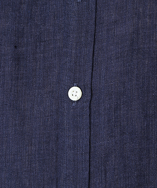 BRILLA per il gusto（ブリッラペルイルグースト）の「Brilla per il gusto / リネンカッタウェイ（ALBINI社FABRIC)（シャツ/ブラウス・メンズ・ホワイト/ナチュラル/ダークブラウン/ネイビー・X-LARGE/MEDIUM/LARGE/X-SMALL/SMALL）」の10枚目の写真