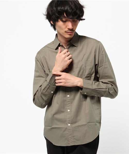 SEVENDAYS=SUNDAY(セブンデイズサンデイ)の「40/_ブロード 長袖レギュラーシャツ(シャツ/ブラウス・メンズ・カーキ/サックスブルー/オフホワイト/ベージュ・M/L/S)」の13枚目の写真