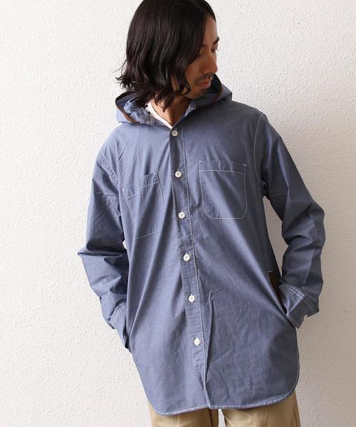 coen(コーエン)の「フーデットシャツコート(その他アウター・メンズ・レッド/ネイビー・SMALL/MEDIUM/X-LARGE/LARGE)」の1枚目の写真