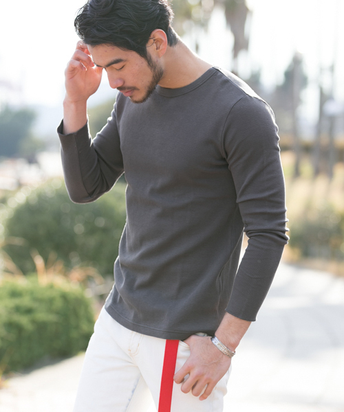 URBAN RESEARCH Sonny Label（アーバンリサーチサニーレーベル）の「ワッフルクルーネックプルオーバー（Tシャツ/カットソー・メンズ・グリーン/ブラウン/オフホワイト/チャコールグレー/イエロー・LARGE/MEDIUM）」の3枚目の写真