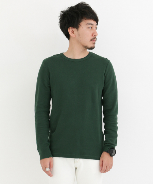 URBAN RESEARCH Sonny Label（アーバンリサーチサニーレーベル）の「ワッフルクルーネックプルオーバー（Tシャツ/カットソー・メンズ・グリーン/ブラウン/オフホワイト/チャコールグレー/イエロー・LARGE/MEDIUM）」の19枚目の写真