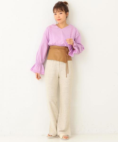 Another Edition（アナザーエディション）の「【WEB店舗限定】ベルスリーブブラウス◆（シャツ/ブラウス・レディース・オフホワイト/ライラック・フリー）」の12枚目の写真