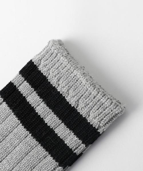 green label relaxing（グリーンレーベルリラクシング）の「BC GLR 2LINE RIB QT ソックス ◆（ソックス/靴下・メンズ・ホワイト/ブラック/グレー/レッド/イエロー・FREE）」の6枚目の写真