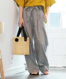 coen | フレンチリネンミックスワイドパンツ◎(その他パンツ)