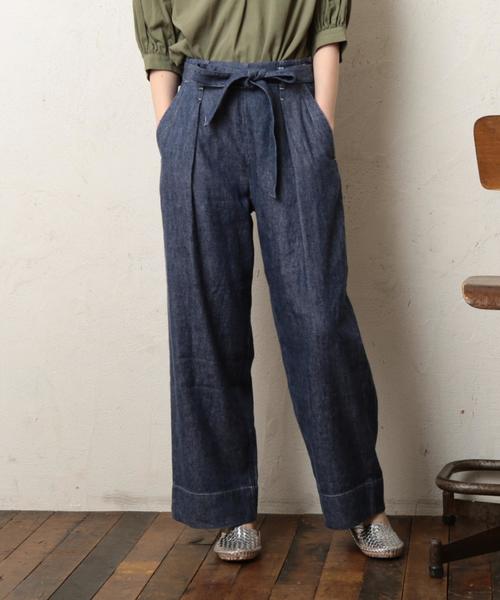 coen（コーエン）の「【『LEE』2017/5月号掲載】フレンチリネンミックスワイドパンツ（その他パンツ・レディース・グレー/ネイビー・LARGE/SMALL/MEDIUM）」の16枚目の写真
