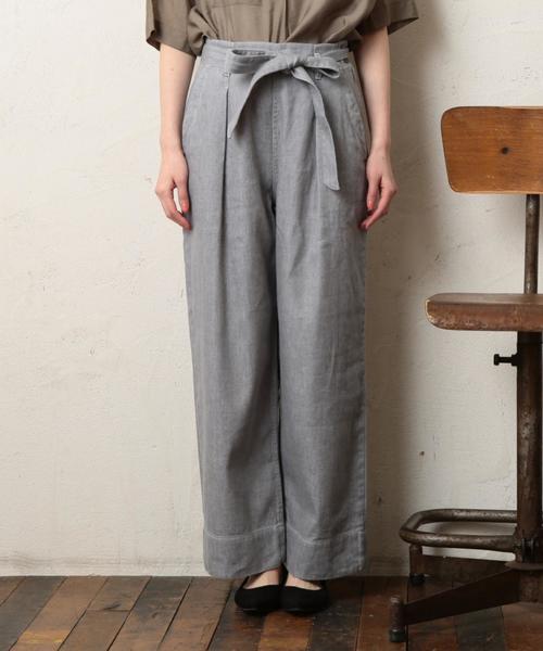 coen（コーエン）の「【『LEE』2017/5月号掲載】フレンチリネンミックスワイドパンツ（その他パンツ・レディース・グレー/ネイビー・LARGE/SMALL/MEDIUM）」の12枚目の写真
