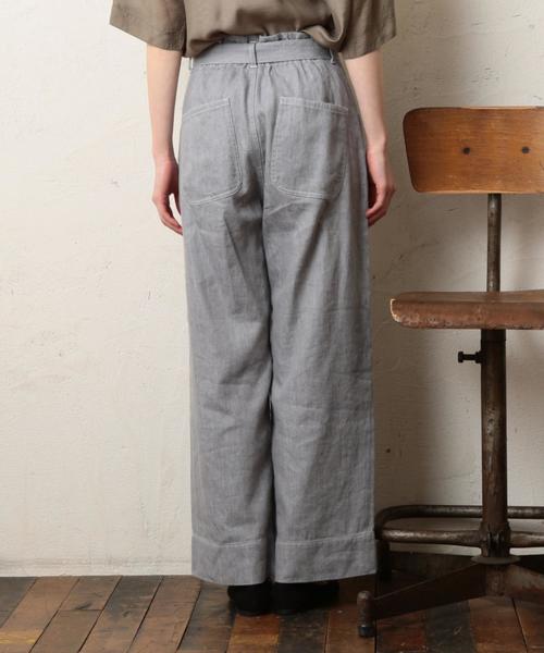 coen（コーエン）の「【『LEE』2017/5月号掲載】フレンチリネンミックスワイドパンツ（その他パンツ・レディース・グレー/ネイビー・LARGE/SMALL/MEDIUM）」の13枚目の写真