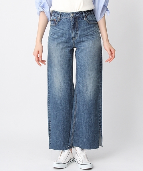 Andemiu（アンデミュウ）の「サイドスリットワイドデニム750018（デニムパンツ・レディース・ブルー/ライトブルー・MEDIUM/SMALL）」の13枚目の写真