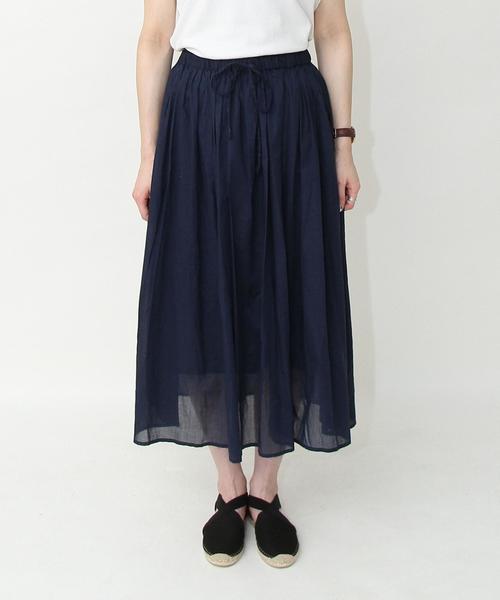 coen（コーエン）の「【『リンネル』2017/6月号掲載】ボイルEASYギャザースカート（スカート・レディース・ベージュ/ネイビー/ストライプ・FREE）」の10枚目の写真