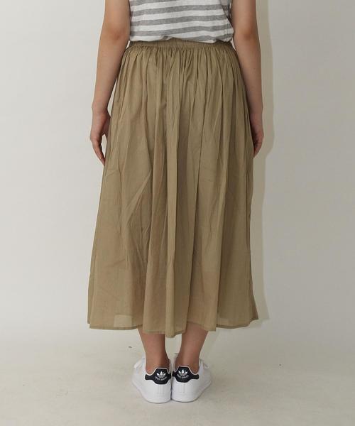 coen（コーエン）の「【『リンネル』2017/6月号掲載】ボイルEASYギャザースカート（スカート・レディース・ベージュ/ネイビー/ストライプ・FREE）」の6枚目の写真