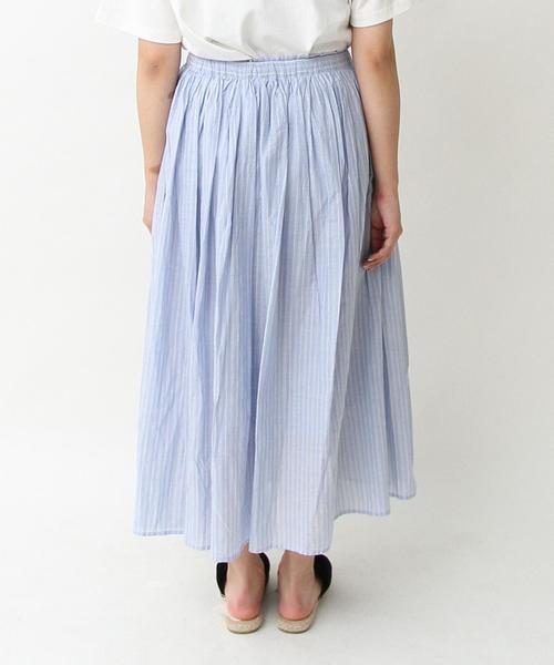 coen（コーエン）の「【『リンネル』2017/6月号掲載】ボイルEASYギャザースカート（スカート・レディース・ベージュ/ネイビー/ストライプ・FREE）」の19枚目の写真