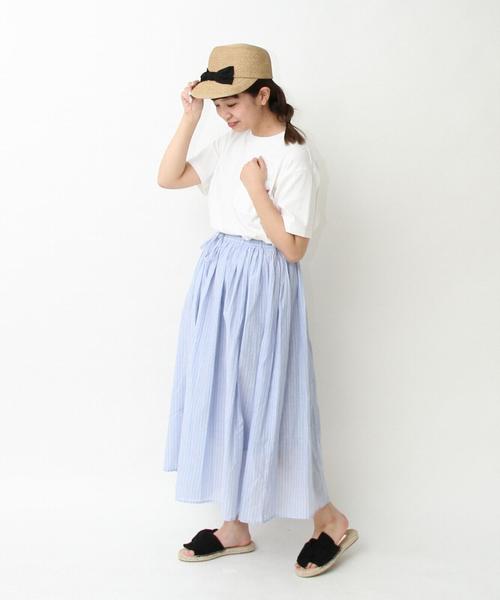 coen（コーエン）の「【『リンネル』2017/6月号掲載】ボイルEASYギャザースカート（スカート・レディース・ベージュ/ネイビー/ストライプ・FREE）」の17枚目の写真