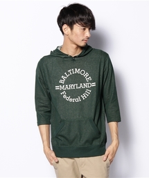 coen | 7分袖ガーゼパーカー (パーカー)