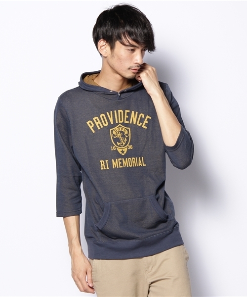 coen（コーエン）の「7分袖ガーゼパーカー （パーカー・メンズ・コバルトブルー/ケリー・MEDIUM/LARGE/X-LARGE/SMALL）」の2枚目の写真