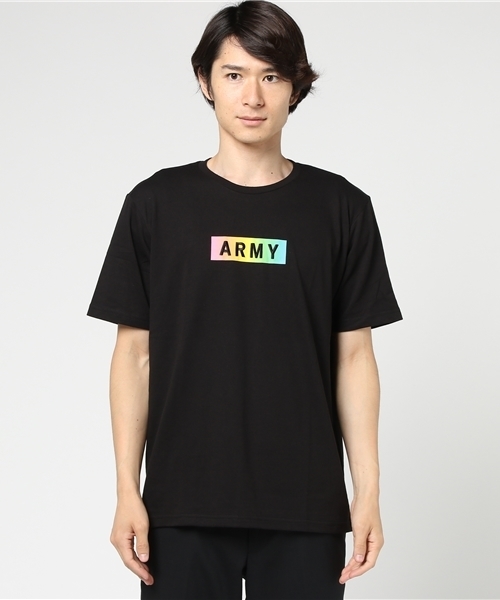 WEGO(ウィゴー)の「WEGO/レインボーARMYボックスTシャツ(Tシャツ/カットソー・メンズ・ブラック/ホワイト・LARGE/MEDIUM/X-LARGE)」の3枚目の写真
