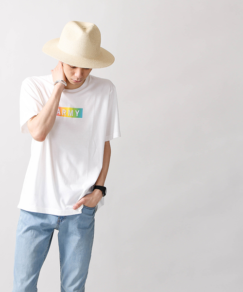 WEGO(ウィゴー)の「WEGO/レインボーARMYボックスTシャツ(Tシャツ/カットソー・メンズ・ブラック/ホワイト・LARGE/MEDIUM/X-LARGE)」の20枚目の写真