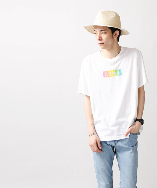 WEGO(ウィゴー)の「WEGO/レインボーARMYボックスTシャツ(Tシャツ/カットソー・メンズ・ブラック/ホワイト・LARGE/MEDIUM/X-LARGE)」の19枚目の写真