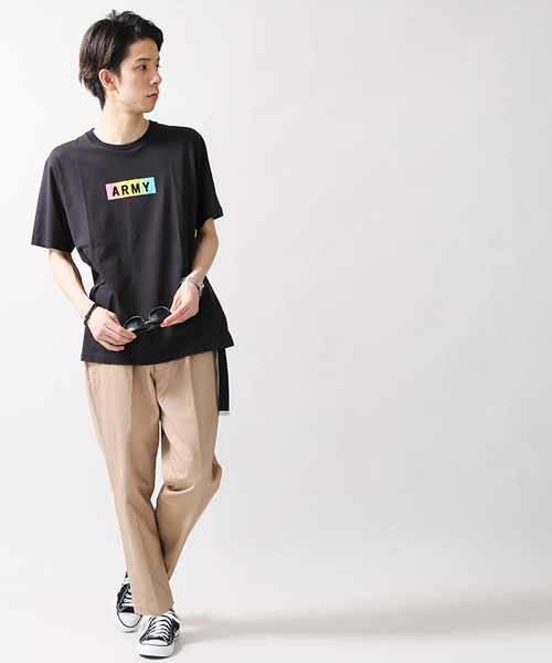 WEGO(ウィゴー)の「WEGO/レインボーARMYボックスTシャツ(Tシャツ/カットソー・メンズ・ブラック/ホワイト・LARGE/MEDIUM/X-LARGE)」の18枚目の写真