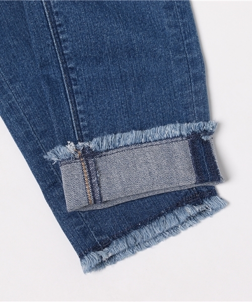 earth music&ecology（アースミュージックアンドエコロジー）の「スキスキスキニー(マスキング加工デニム)（デニムパンツ・レディース・インディゴブルー・XXS/XS/L/S/M）」の5枚目の写真