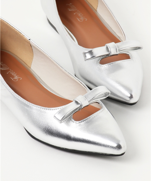 FREE'S MART（フリーズマート）の「リボンフラットシューズ（パンプス・レディース・シルバー/ピンク/ブラック・LARGE/MEDIUM）」の6枚目の写真