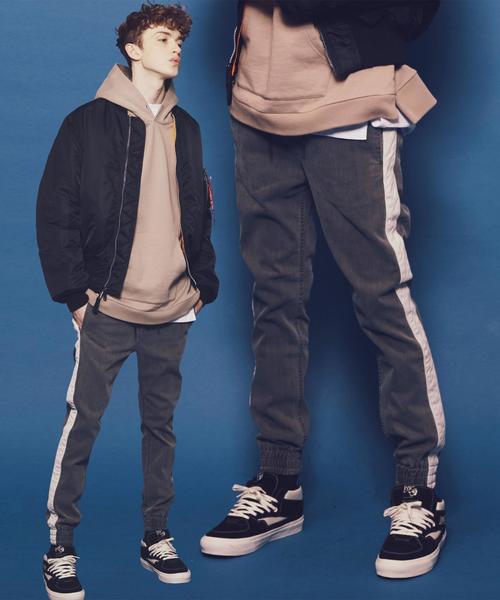 MONKEY TIME(モンキータイム)の「【WEB限定】<monkey time> DNM LINE SKNY JGGR /ジョガーパンツ ◆(デニムパンツ・メンズ・ダークグレー/ネイビー・LARGE/MEDIUM/SMALL/X-LARGE)」の2枚目の写真