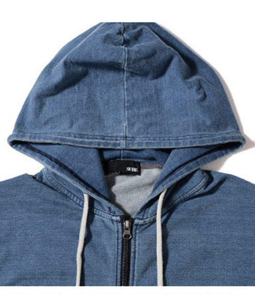 JOKER（ジョーカー）の「カットデニムスウェットジップアップパーカー トレーナー 【セットアップ対象アイテムあり：24324029】（パーカー・メンズ・ブラック/グレー/ブルー/インディゴブルー・L/M/S/XL）」の15枚目の写真