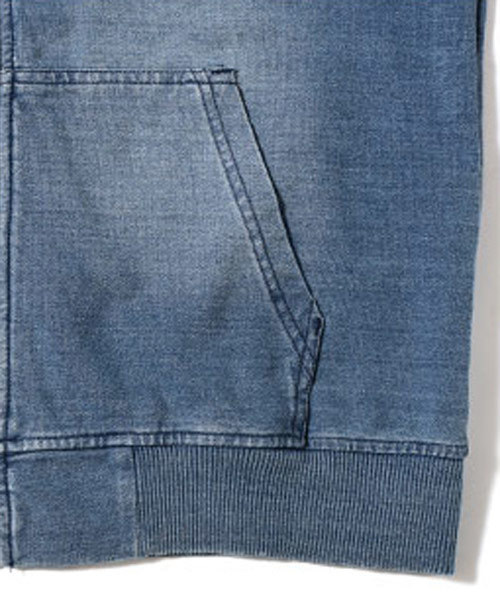 JOKER（ジョーカー）の「カットデニムスウェットジップアップパーカー トレーナー 【セットアップ対象アイテムあり：24324029】（パーカー・メンズ・ブラック/グレー/ブルー/インディゴブルー・L/M/S/XL）」の17枚目の写真