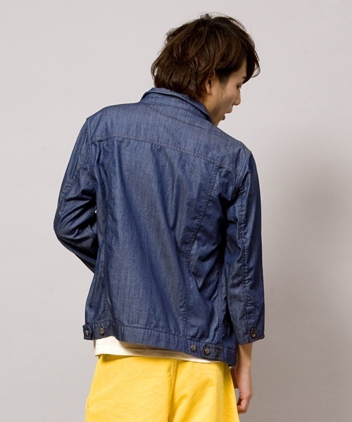 WEGO（ウィゴー）の「WEGO/カラー7分Gジャン（デニムジャケット・メンズ・ブラック/インディゴブルー/ワイン・MEDIUM/LARGE）」の11枚目の写真