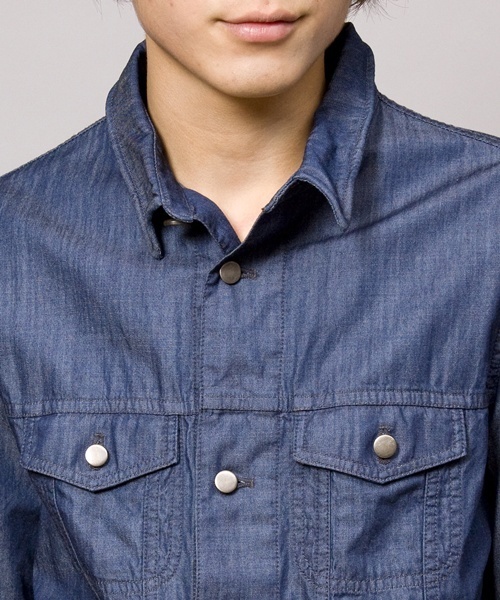 WEGO（ウィゴー）の「WEGO/カラー7分Gジャン（デニムジャケット・メンズ・ブラック/インディゴブルー/ワイン・MEDIUM/LARGE）」の12枚目の写真