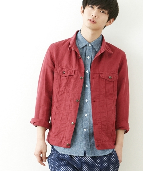 WEGO（ウィゴー）の「WEGO/カラー7分Gジャン（デニムジャケット・メンズ・ブラック/インディゴブルー/ワイン・MEDIUM/LARGE）」の14枚目の写真