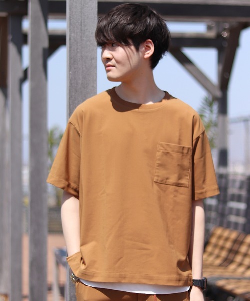 JOURNAL STANDARD relume(ジャーナルスタンダード レリューム)の「Light TRICOT CORD ビッグTシャツ#(Tシャツ/カットソー・メンズ・ブラック/ベージュ/ネイビー/グレー/キャメル/カーキ・MEDIUM/LARGE)」の1枚目の写真