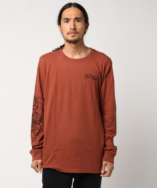 Hurley (ハーレー)の「M DRAGGIN DSTRY GRIND TEE LS/ハーレー 長袖 ロンT(Tシャツ/カットソー・メンズ・ブルー/チャコールグレー/マルーン・LARGE/MEDIUM/SMALL)」の3枚目の写真
