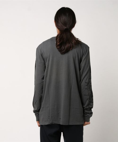 Hurley (ハーレー)の「M DRAGGIN DSTRY GRIND TEE LS/ハーレー 長袖 ロンT(Tシャツ/カットソー・メンズ・ブルー/チャコールグレー/マルーン・LARGE/MEDIUM/SMALL)」の4枚目の写真