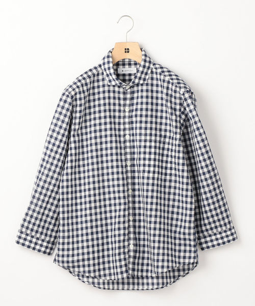 SHIPS Days(シップスデイズ)の「SHIPS Days:ギンガム ワイドカラーシャツ(シャツ/ブラウス・メンズ・ネイビー・SMALL/MEDIUM/LARGE)」の1枚目の写真