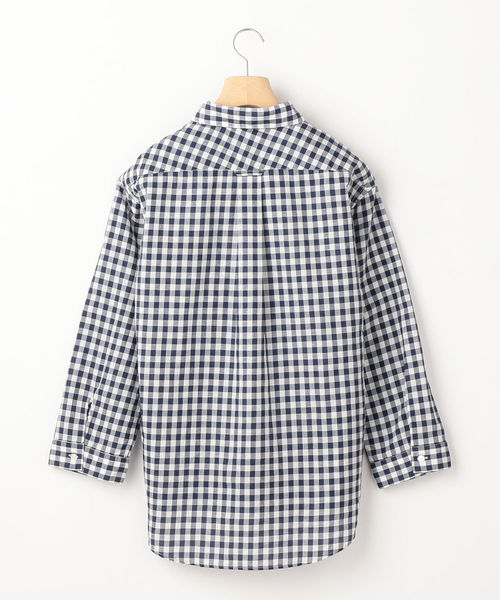 SHIPS Days(シップスデイズ)の「SHIPS Days:ギンガム ワイドカラーシャツ(シャツ/ブラウス・メンズ・ネイビー・SMALL/MEDIUM/LARGE)」の2枚目の写真