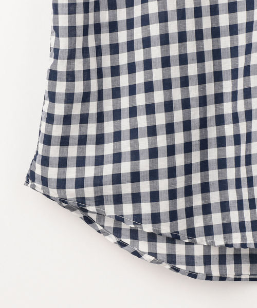 SHIPS Days(シップスデイズ)の「SHIPS Days:ギンガム ワイドカラーシャツ(シャツ/ブラウス・メンズ・ネイビー・SMALL/MEDIUM/LARGE)」の5枚目の写真