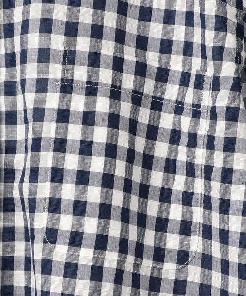 SHIPS Days(シップスデイズ)の「SHIPS Days:ギンガム ワイドカラーシャツ(シャツ/ブラウス・メンズ・ネイビー・SMALL/MEDIUM/LARGE)」の6枚目の写真