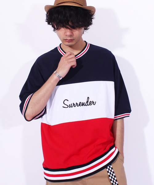 ８(eight)（エイト）の「ラインリブ ロゴ ビッグTシャツ（Tシャツ/カットソー・メンズ・パープル/ネイビー/イエロー・MEDIUM/LARGE）」の2枚目の写真